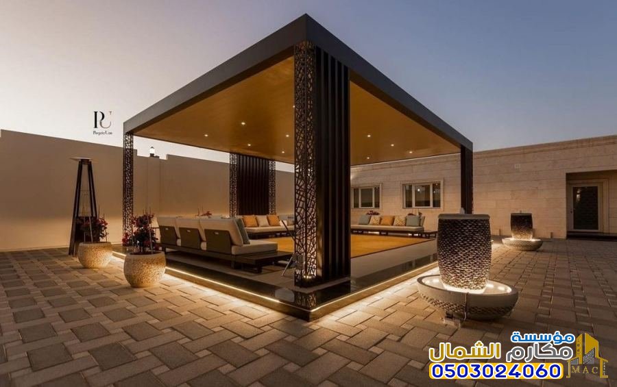 تركيب مظلات جلسات وملاحق خارجية فخمه في الرياض 