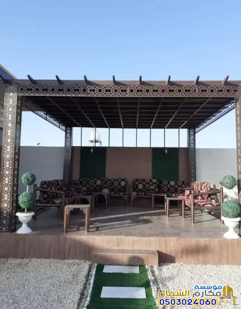 مظلات جلسات خشبية بالرياض
